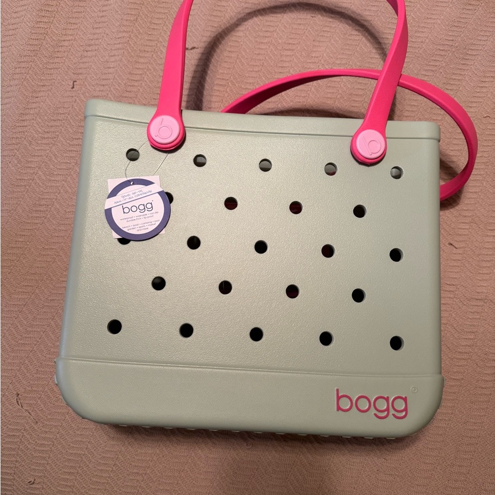 BOGG BAG Baby bogg size Green and Pink Tote Perforated Design